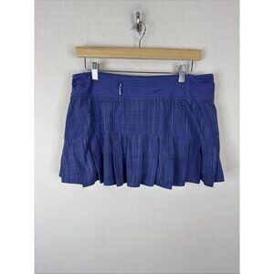 Lululemon Run‎ Pace Setter Plaid Skirt Size 8  Built In Shorts Blue
